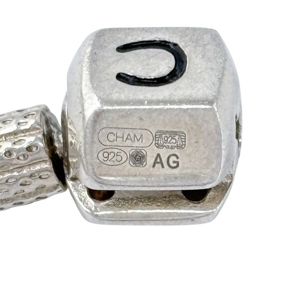 Estate Chamilia Sterling Silver 925 Snake Chain Charm Bracelet 7" - Picture 4 of 7